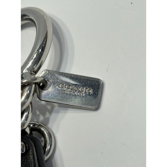 Coach Beaded Dark Teal Blue Bird Keychain Bag Charm Retro Keyfob 3.5" Glitter - Picture 12 of 13